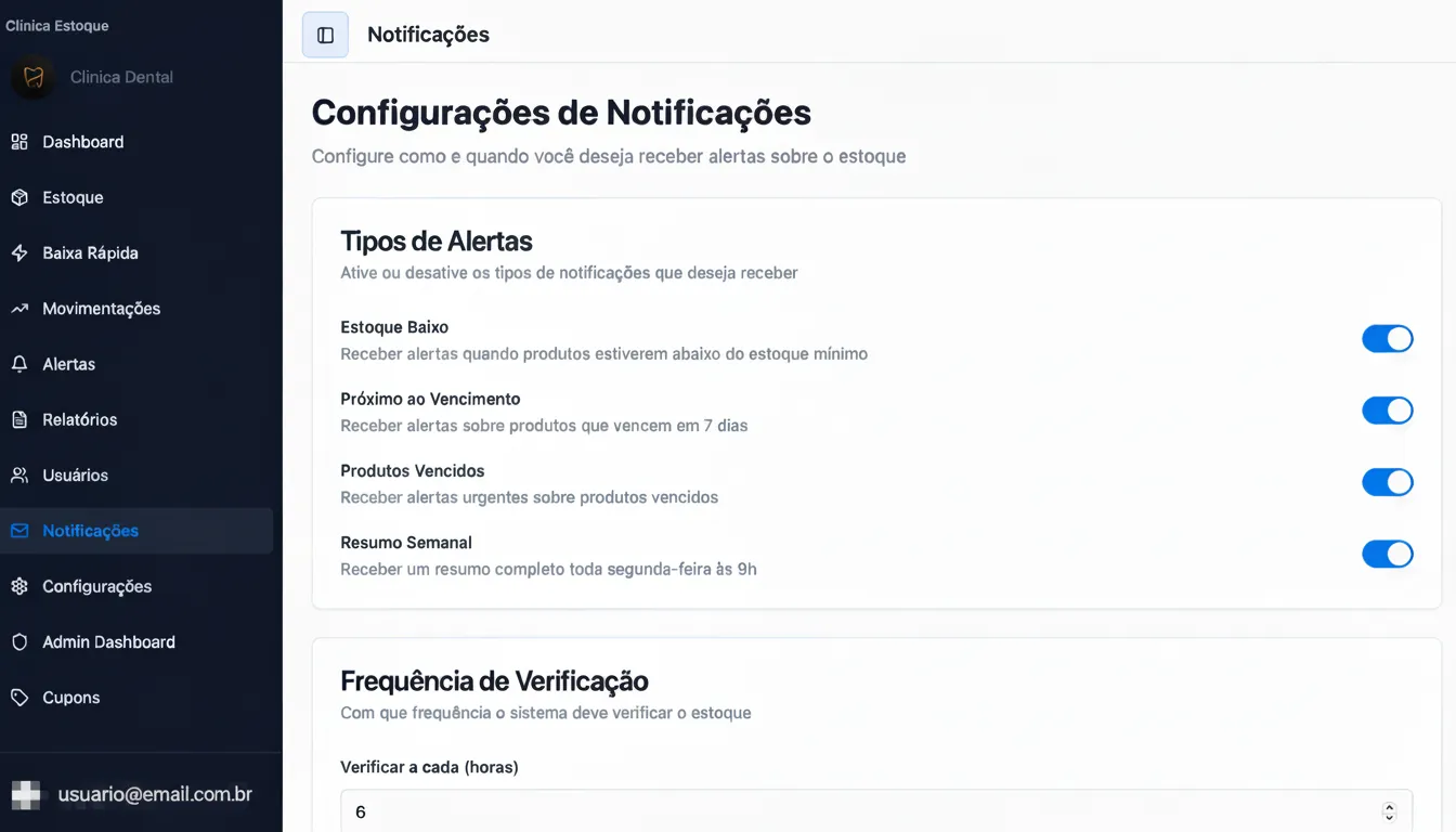 Screenshot do Notificações
